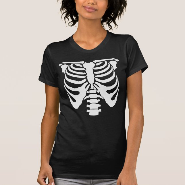 T-shirt SKELETON - Cagnotte à côtes et corde épinière (Devant)