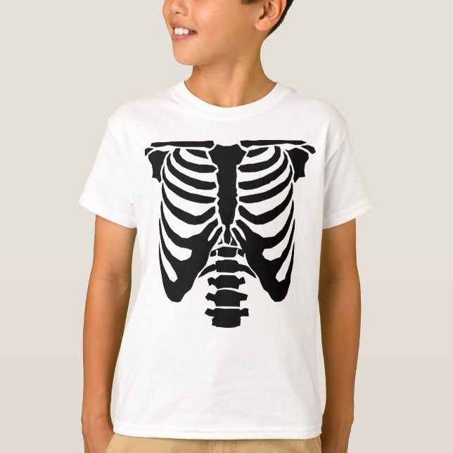 T-shirt SKELETON - Cagnotte à côtes et corde épinière (Devant)