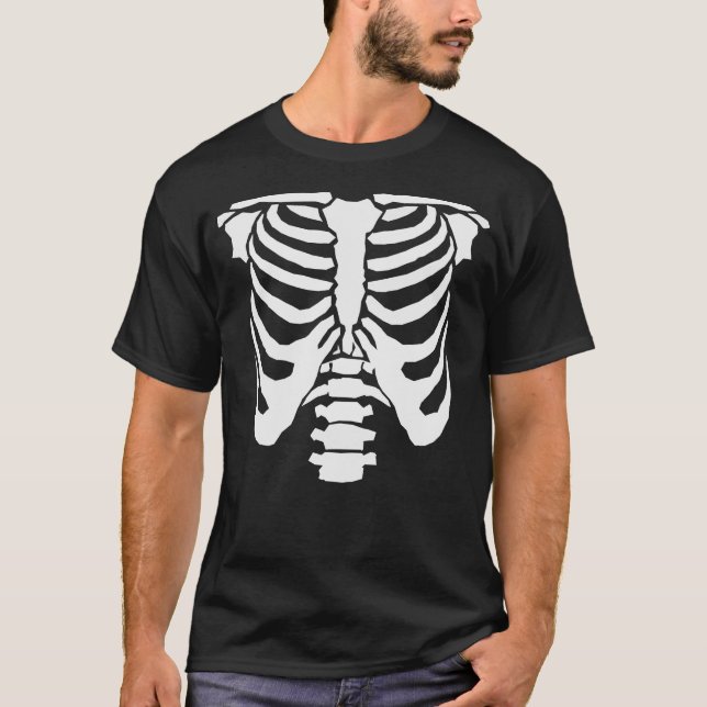 T-shirt SKELETON - Cagnotte à côtes et corde épinière (Devant)