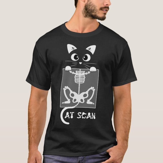 T-shirt Skeleton Cat Scan Ct Scaning Funny X Ray Pun mème (Devant)