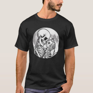 T-shirt Skeleton Chat Crâne mignon Kitty Halloween Hommes