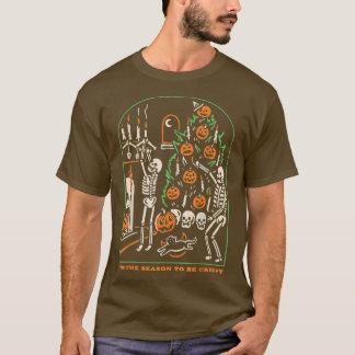 T-shirt Skeleton Citrouille Halloween C'est la saison pour