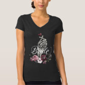 T-shirt Skeleton Coeur main Floral Gothique Aquarelle Mari (Devant)