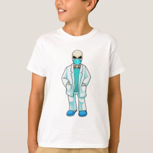 T-shirt Skeleton comme docteur avec masque visage