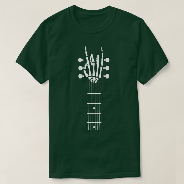 T-shirt Skeleton Costume de guitare main Cool Easy Hallowe (Design devant)