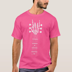 T-shirt Skeleton Costume de guitare main Cool Easy Hallowe