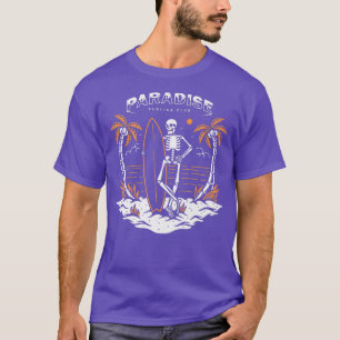 T-shirt Skeleton de surf paradis 