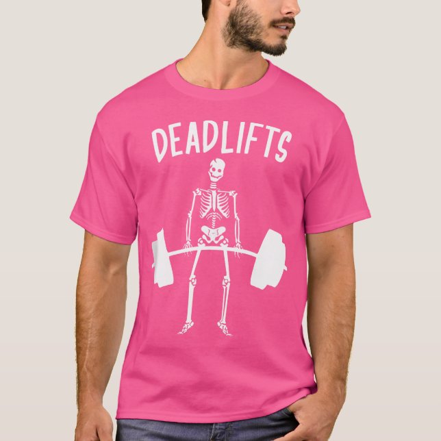 T-shirt Skeleton Deadlifts Workout - Drôle poids Halloween (Devant)