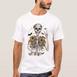 T-shirt Skeleton d'Halloween d'automne