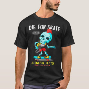T-shirt Skeleton Die Pour Patinage Vintage Skull Skateboar
