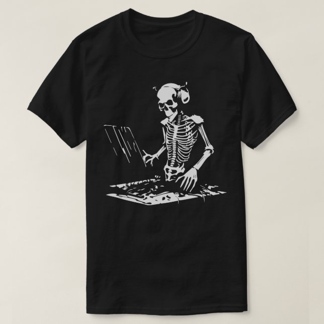 T-shirt Skeleton DJ (Design devant)