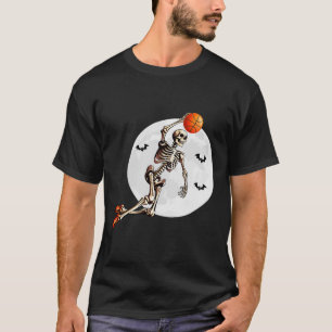 T-shirt Skeleton Dunk Joueur de basket-ball Halloween Moon