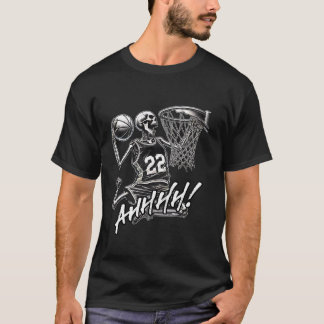 T-shirt Skeleton Dunking Basketball Design pour Halloween