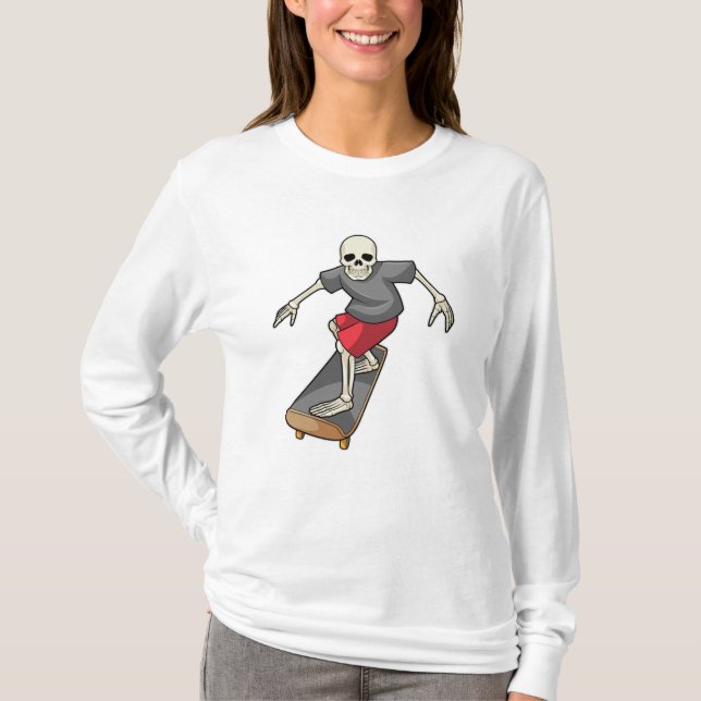 T-shirt Skeleton en skateboard (Devant)
