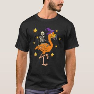 T-shirt Skeleton équitation Flamant rose drôle Halloween