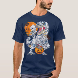 T-shirt Skeleton équitation maman Dinosaur Drôle Halloween