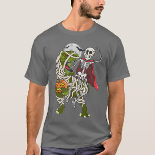 T-shirt Skeleton équitation maman Dinosaur Halloween T Re