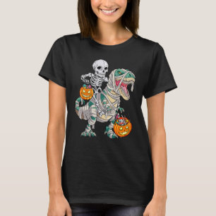 T-shirt Skeleton équitation maman Dinosaur rex Halloween P