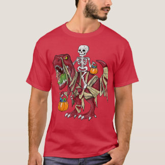 T-shirt Skeleton équitation maman Dinosaur T Rex Citrouill