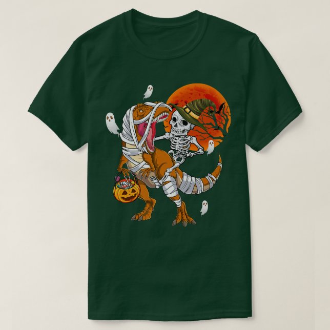 T-shirt Skeleton équitation maman Dinosaur T rex Funny Hal (Design devant)