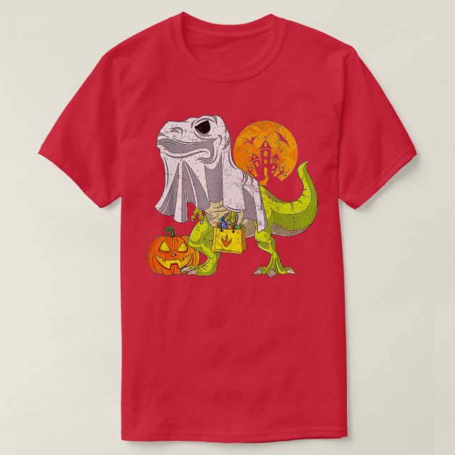 T-shirt Skeleton équitation maman Dinosaur T Rex Halloween (Design devant)