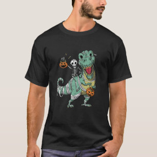 T-shirt Skeleton équitation maman Dinosaur T Rex Halloween