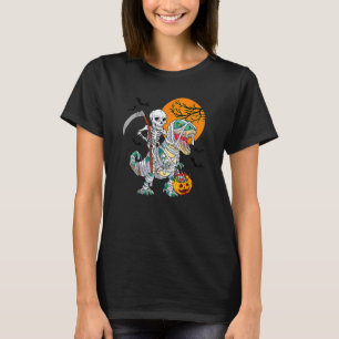 T-shirt Skeleton équitation maman Dinosaur T Rex Halloween