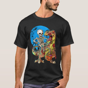 T-shirt Skeleton équitation maman Dinosaur T Rex Halloween
