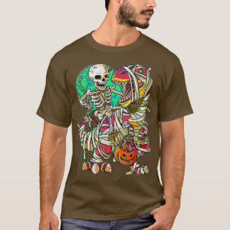 T-shirt Skeleton équitation maman Dinosaur T rex Halloween