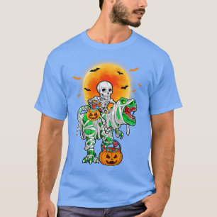 T-shirt Skeleton équitation maman Dinosaur T Rex Halloween