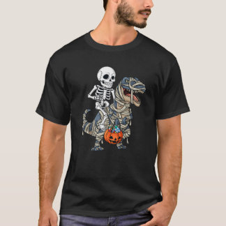 T-shirt Skeleton équitation maman Dinosaur T Rex Halloween