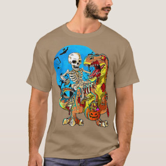 T-shirt Skeleton équitation maman Dinosaur T Rex Halloween