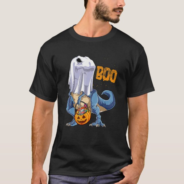 T-shirt Skeleton équitation maman Dinosaur T rex Halloween (Devant)