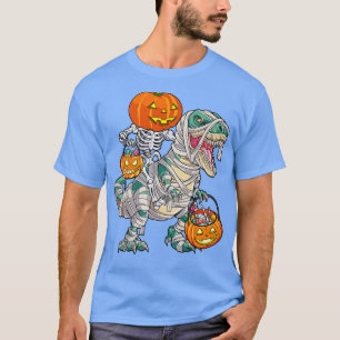 T-shirt Skeleton équitation maman Dinosaur T rex Halloween