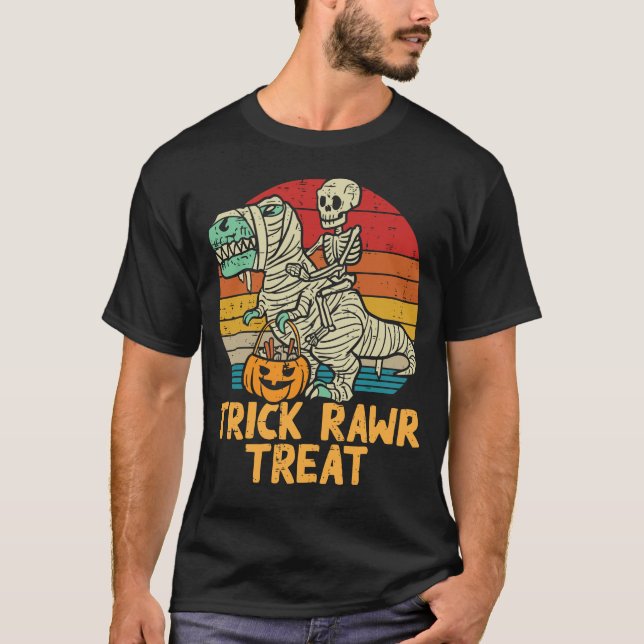 T-shirt Skeleton équitation maman Dinosaure T Rex (Devant)