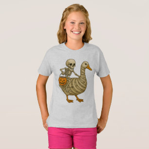 T-shirt Skeleton équitation Maman Oie Halloween Drôle Citr