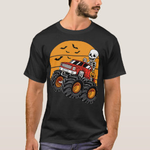 T-shirt Skeleton équitation Monster Camion Halloween Costu