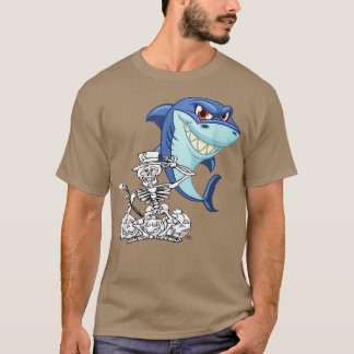T-shirt Skeleton équitation Requin Drôle Halloween Garçons