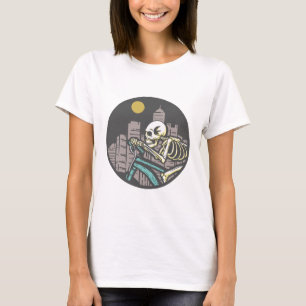 T-shirt Skeleton équitation vélo