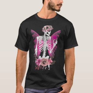 T-shirt Skeleton Fairy Grunge Fairycore Flower Halloween C