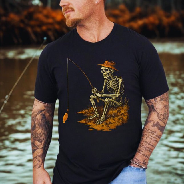 T-shirt Skeleton Fishing Drôle Halloween (Créateur téléchargé)