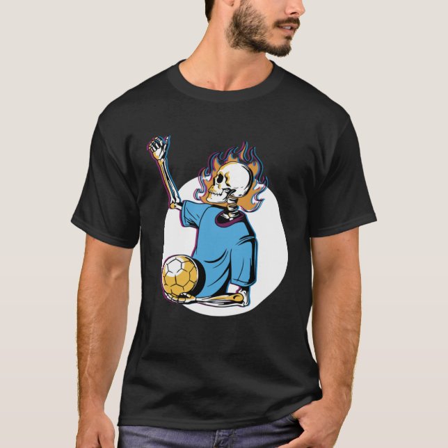 T-shirt Skeleton Flame Soccer (Devant)
