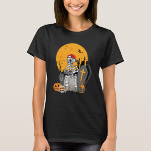 T-shirt Skeleton Gamer Jeu Vidéo Garçons Gravestone Hallow