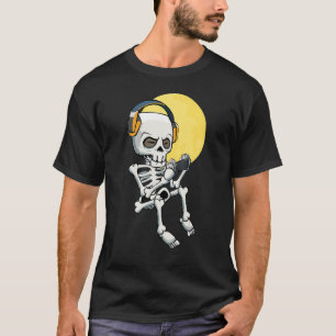 T-shirt Skeleton Gamer Lazy Halloween Costume Vidéo de jeu