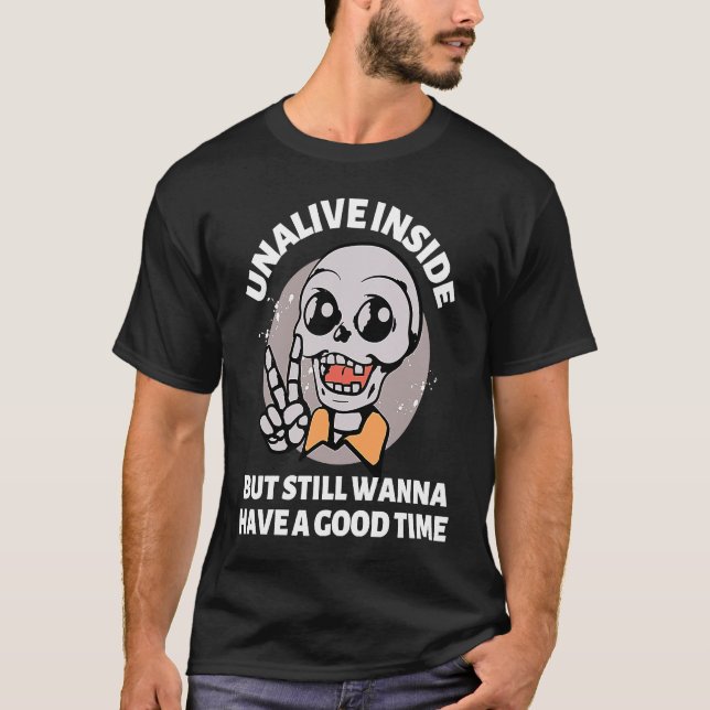 T-shirt Skeleton Gen Z Nihilisme Crise existentielle Dank  (Devant)