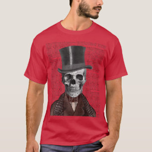 T-shirt Skeleton Gentleman et chapeau supérieur