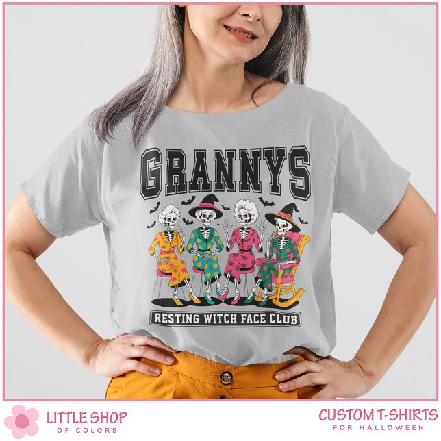 T-shirt Skeleton Grannys Resting Witch Face Club Halloween (Créateur téléchargé)
