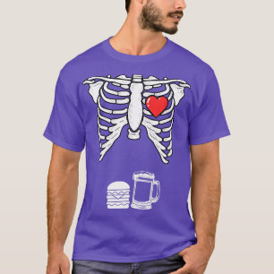 T-shirt Skeleton Grossesse Burger Bière Xray Halloween Soo