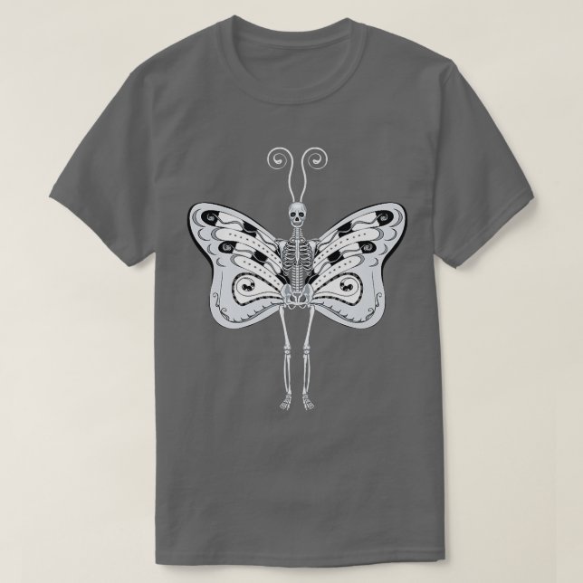 T-shirt Skeleton grunge fée Aestethics fairycore butterf (Design devant)