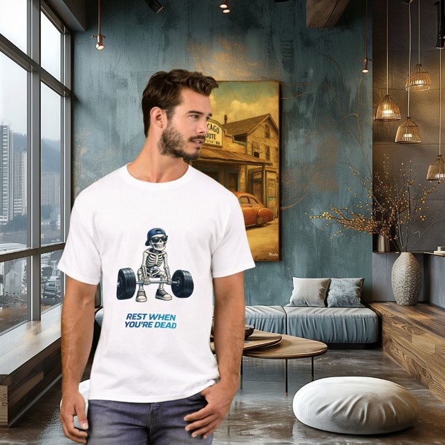 T-shirt Skeleton Gym Workout Funny Fitness Design (Créateur téléchargé)